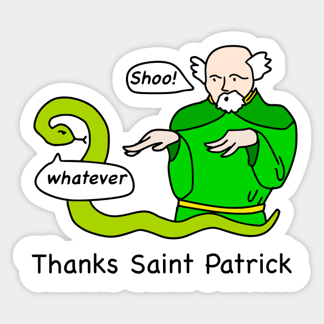 Thanks Saint Patrick Sticker by TealTurtle